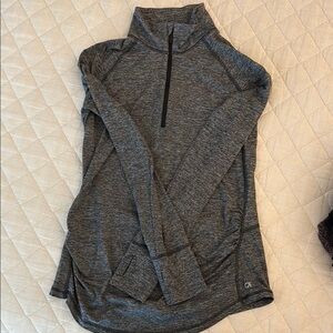 Gap Maternity Gray Quarter-Zip Athletic Top